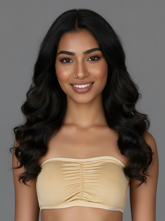 Tube Top Bralette Padded Bra-Beige