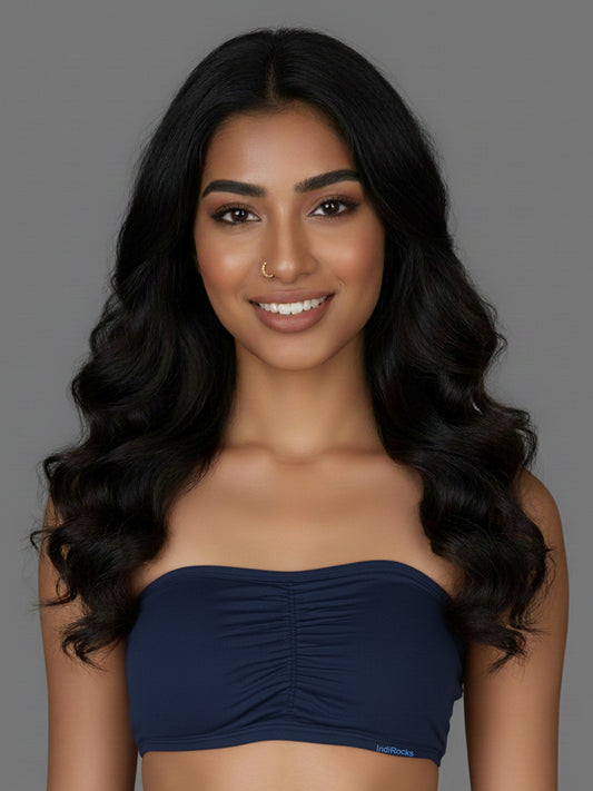 Tube Top Bralette Padded Bra-Navy Blue