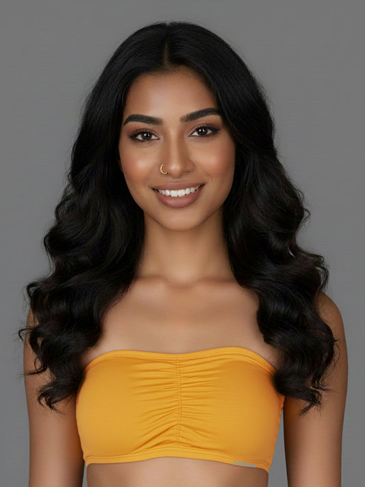 Tube Top Bralette Padded Bra-Yellow