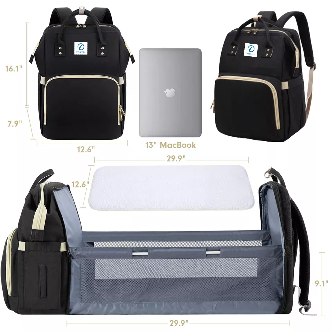 Diaper Bag Backpack Foldable